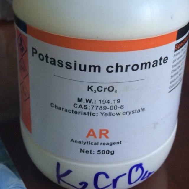 เกลือเคมี K2CrO4 500g โพแทสเซียมโครเมตโพแทสเซียมโครเมต Xilong CAS 7789-00-6
