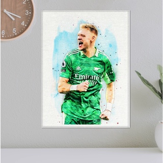 โปสเตอร์ ผ้าแคนวาส อารอน แรมส์เดล ทีมอาร์เซนอล Aaron Ramsdale Arsenal ภาพวาด ศิลปะ นักบอล นักฟุตบอล