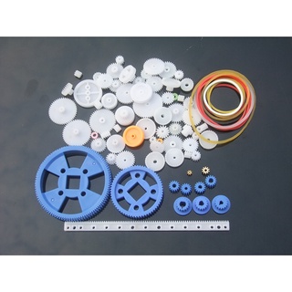 Ryo Tools Plastic Gears Pulley Belt Worm Kits Crown Gear Set Robot Motor Toy DIY Parts