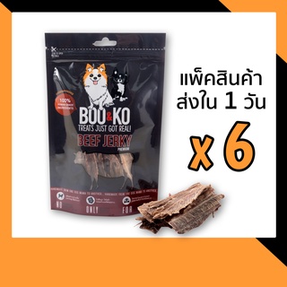 BOO&amp;KO ขนมสุนัข เนื้อวัวอบแห้ง 50 กรัม [6ถุง]