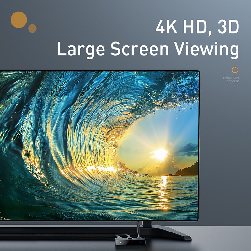 Baseus Hdmi Splitter 4k 60 Hz Bi -Direction Hdmi สวิทช์ 1x2 / 2x1 Hdr Hdmi อะแดปเตอร์เสียงสําหรับ  กล่องทีวี Hdmi