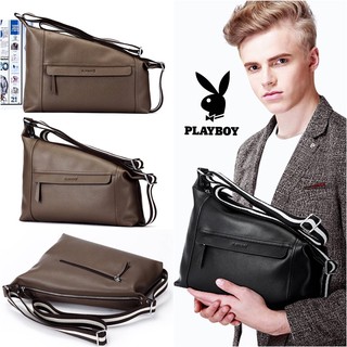 PLAYBOY MESSENGER BAG กระเป๋าสะพายรุ่นใหม่วัสดุหนังนิ่มสวยด้านหน้ามีโลโก้แบรนด์