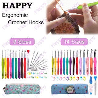 ตะขอถักโครเชต์ 29/34  ชิ้น Ergonomic Hooks Crochet Kit 9 sizes / 14 sizes