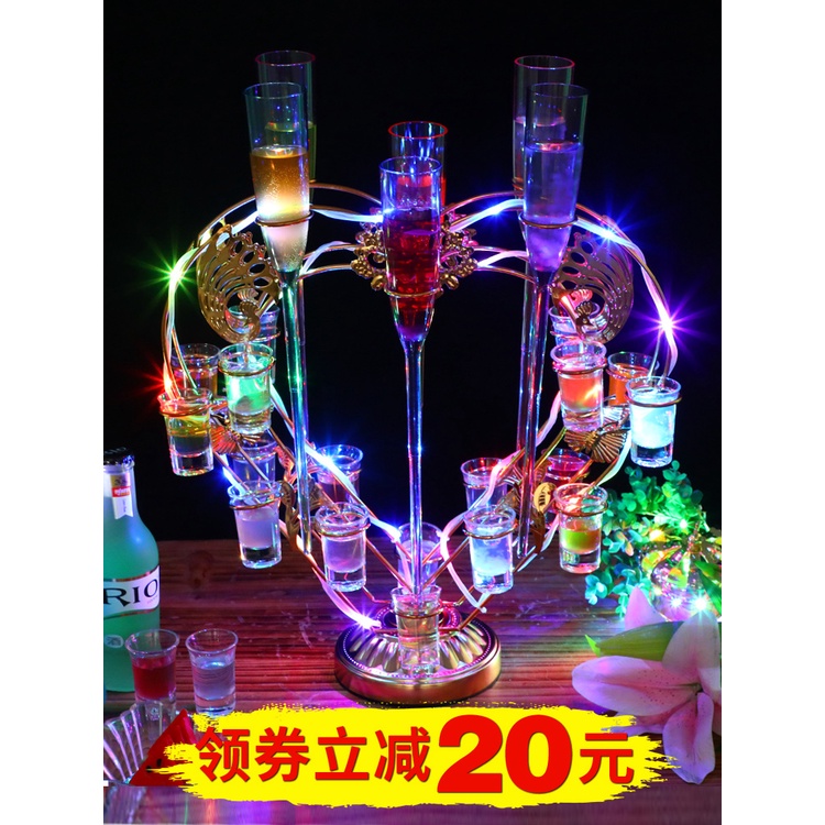 ที่กำหนดเองชั้นวางค็อกเทล Atom Luminous Creative Bar Ktv ชั้นวางแก้วค็อกเทลชั้นวางแชมเปญที่วางแก้วรู