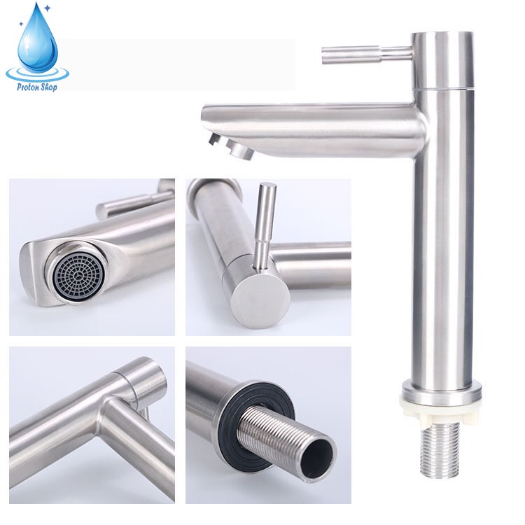 💧PT💧 ก๊อกน้ำ ก๊อกอ่างล้างหน้าคอตรง สแตนเลส304แท้ เซรามิควาล์วทองเหลือง ลดปัญหารั่ว-ซึม แถมฟรีเทปพันเกลียว - รูปที่ 2