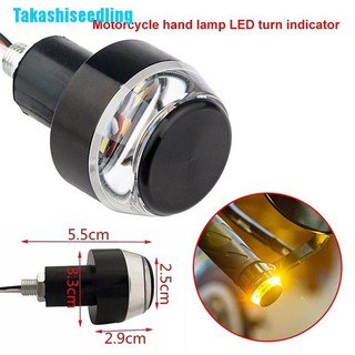 Takashiseedling☬ 1 Pc Led Motorcycle Handlebar End Turn Signal Light Yellow Indicator Flasher