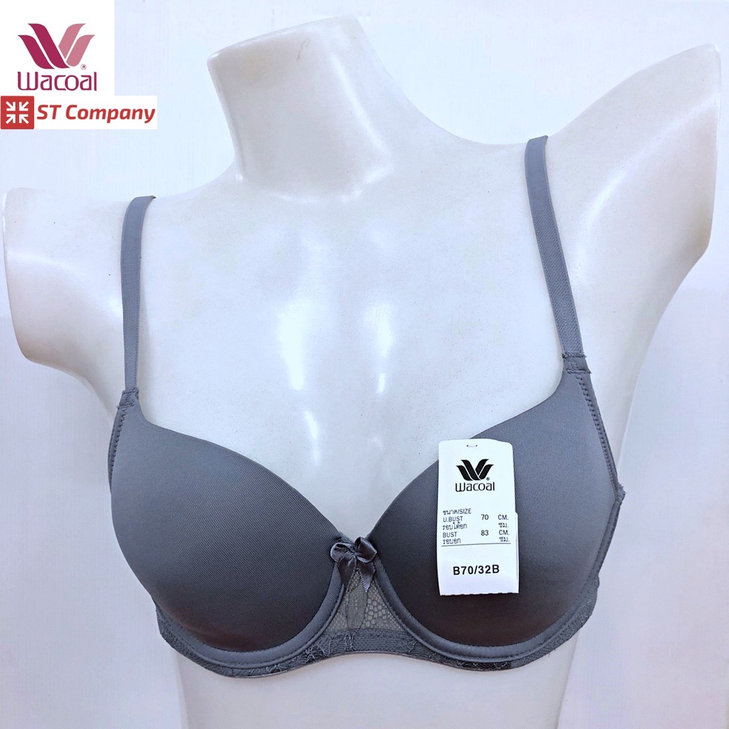 เสื้อใน Wacoal Basic Bra รุ่น WB9895 สีเทา (GY) เต้าseamless มีโครง side fit ช่วยโอบเนื้อเต้าทรงด้าน