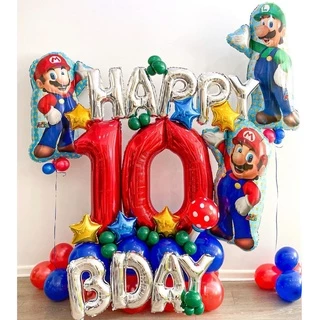 🇹🇭 800 301 ลูกโป่งฟอยล์ วันเกิด การ์ตูน มาริโอ้ เกมส์ / Foil Balloon Party Mario Game cartoon Gaming