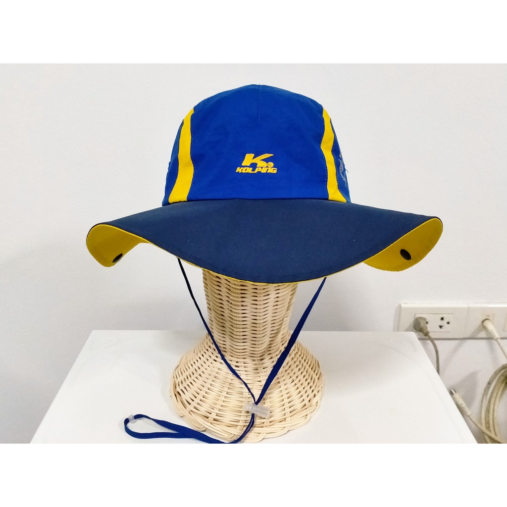 หมวก KOLPING สีเหลืองน้ำเงิน ผ้าGore-tex กันน้ำ