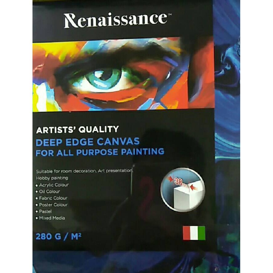 RENAISSANCE เฟรมผ้าใบ แคนวาส ขอบหนา (1 ชิ้น) เฟรมวาดรูป เฟรมสำเร็จรูป Deep edge Canvas ขนาดกลาง 280 แกรม