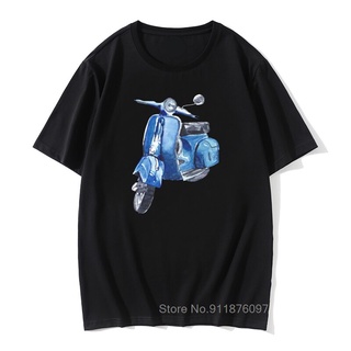 เสื้อยืดผ้าฝ้าย พิมพ์ลาย Vespa s Scooter Italy Italia สไตล์เรโทร สําหรับผู้ชาย GDfmcj97BJpcni65สามารถปรับแต่งได้