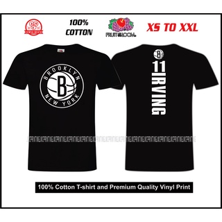 เสื้อยืดเด็กผช - เสื้อยืดอินเทรนด์ปี 2022 Kyrie Irving Brooklyn Nets โลโก้เสื้อยืดผลไม้แห่งเครื่องท