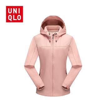 Uniqlo แจ็คเก็ตกันน้ำ เสื้อแจ็กเก็ต เสื้อโค้ท พิมพ์ลายโลโก้ ให้ความอบอุ่น แฟชั่นยอดนิยม สําหรับผู้ชาย