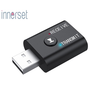 [Innerset] อะแดปเตอร์รับส่งสัญญาณเสียง Tr6 Usb บลูทูธ 5.0+Edr สําหรับรถยนต์ Tv Pc