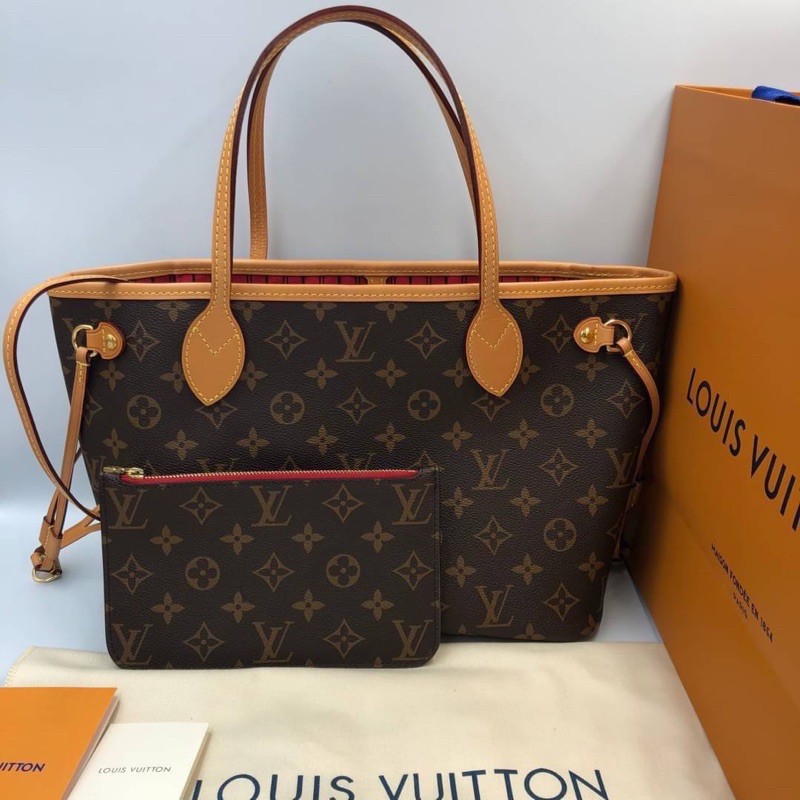 ❤️Louis Vuitton Neverfull PM Original 1:1 กระเป๋าหลุยส์ (ซับในสีแดง)