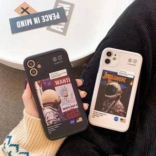 11 promax iPhone case เคสนิ่ม เนื้อซิลิโคน for iPhone X XS MAX XR  7+ 8PLUS full cover case nasa wanteดำ/nasa Jurassic