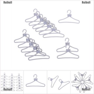 Ruibull❥ 20Pcs Mini Gray Hangers Bowknot Design Dollhouse Dress Clothes Accessories