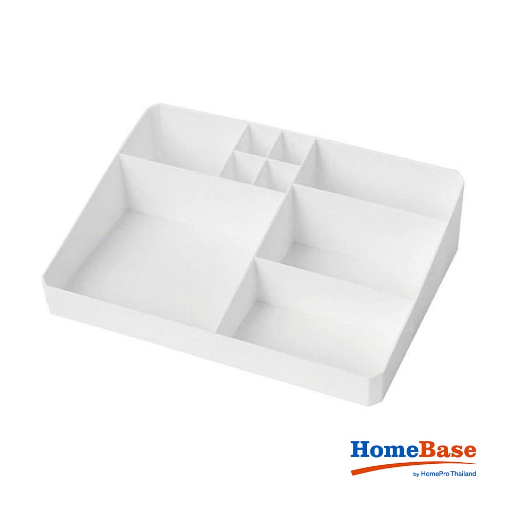 Homebase SATACKO MIND W26.5xH6.9xH18.5 ซม. ถาดเครื่องสําอางพลาสติกสีขาว