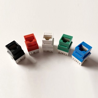 R* อะแดปเตอร์ซ็อกเก็ตเชื่อมต่อ แจ็คคีย์สโตน CAT6 RJ45 5 ชิ้น