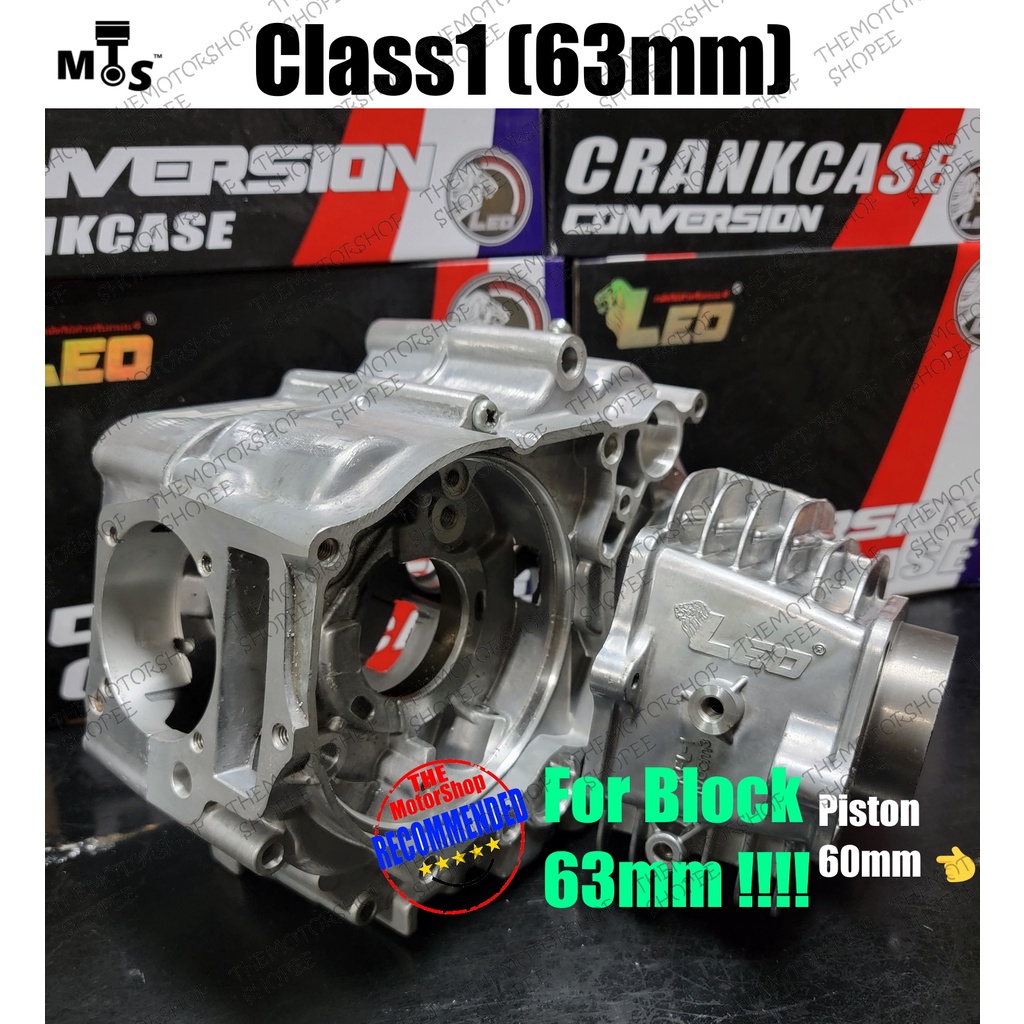 (STD Jiang) LEO CRANKCASE CASING 63mm Custom Bore 58mm/59mm/60mm Block LEO Enjin Combo EX5 Class1/EX5 Dream/Wave100 Ten