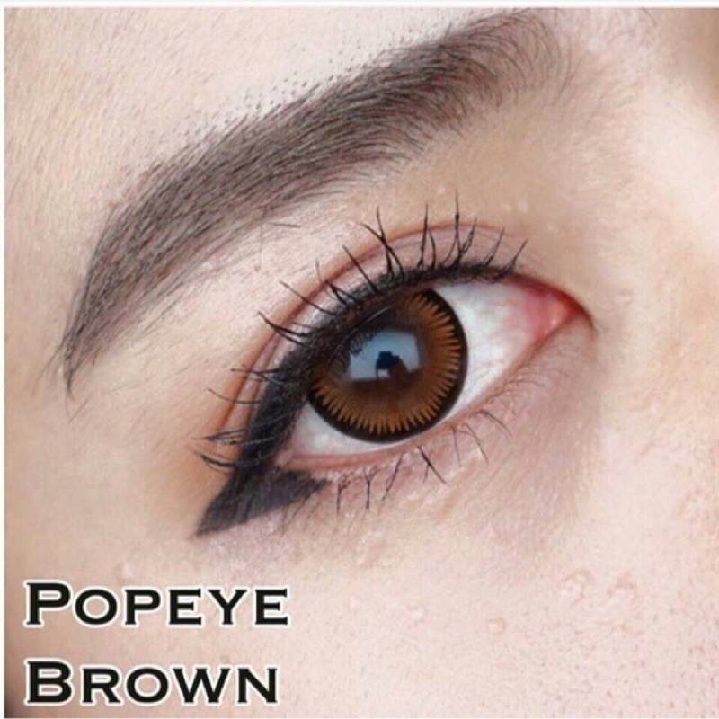 Popeye Brown (1) บิ๊กอาย สีน้ำตาล น้ำตาล สายแบ๊ว Dream Color1 Contact Lens Bigeyes คอนแทคเลนส์ ค่าสายตา สายตาสั้น แฟชั่น