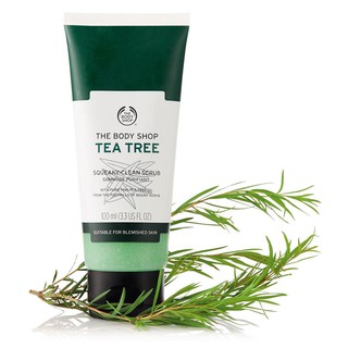 The Body Shop Tea Tree Squeaky Clean Scrub 100ml สครับสำหรับผิวหน้า