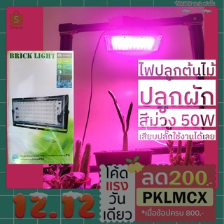 ไฟปลูกต้นไม้ ไฟปลูกผัก แสงแดดเทียม Plants growth light 50w กันน้ำได้ มีปลั๊กไฟ พร้อมใช้งาน