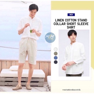 ยู นิ โคล่  เสื้อเชิ้ตลินินฝ้ายคอจีน LINEN COTTON มือสอง สภาพเหมือนใหม่  MEN