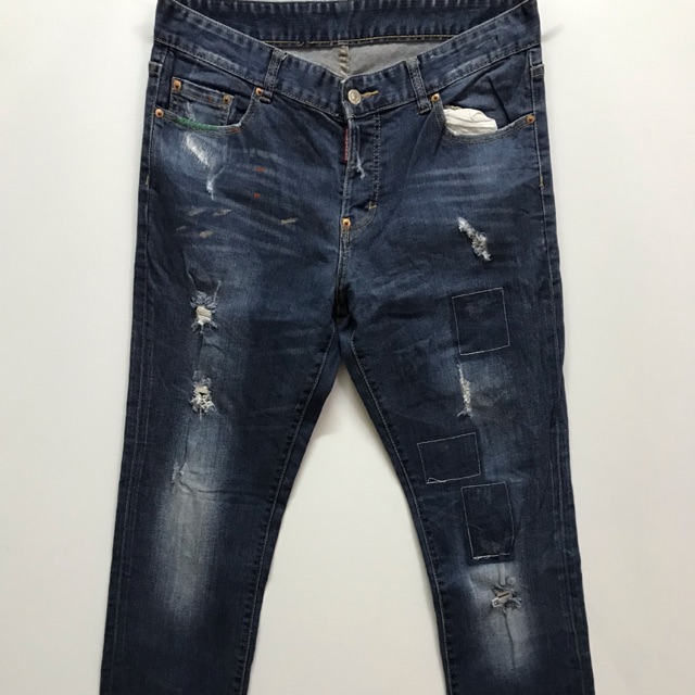 Dsquared2 Jeans(ขาดปะเป็นสไตล์ของยี่ห้อนี้) มือ2 size34