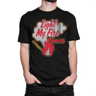 [S-5XL]เสื้อยืด พิมพ์ลาย The Doors Light My Fire สไตล์วินเทจ สําหรับผู้ชาย (mw-398)