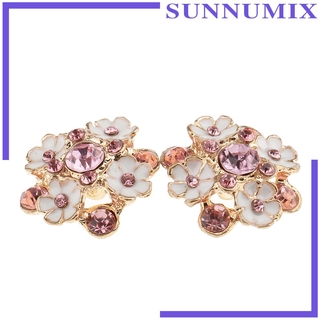 ( Sunnimix ) กระดุมคริสตัลรูปดอกไม้สําหรับตกแต่งเสื้อผ้า 5 ชิ้น