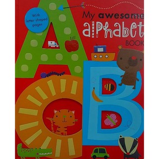 หนังสือ Board Book Die Cut (บอร์ดบุ๊คไดคัท) My Awesome Book Alphabet, Counting, Nursery Rhymes