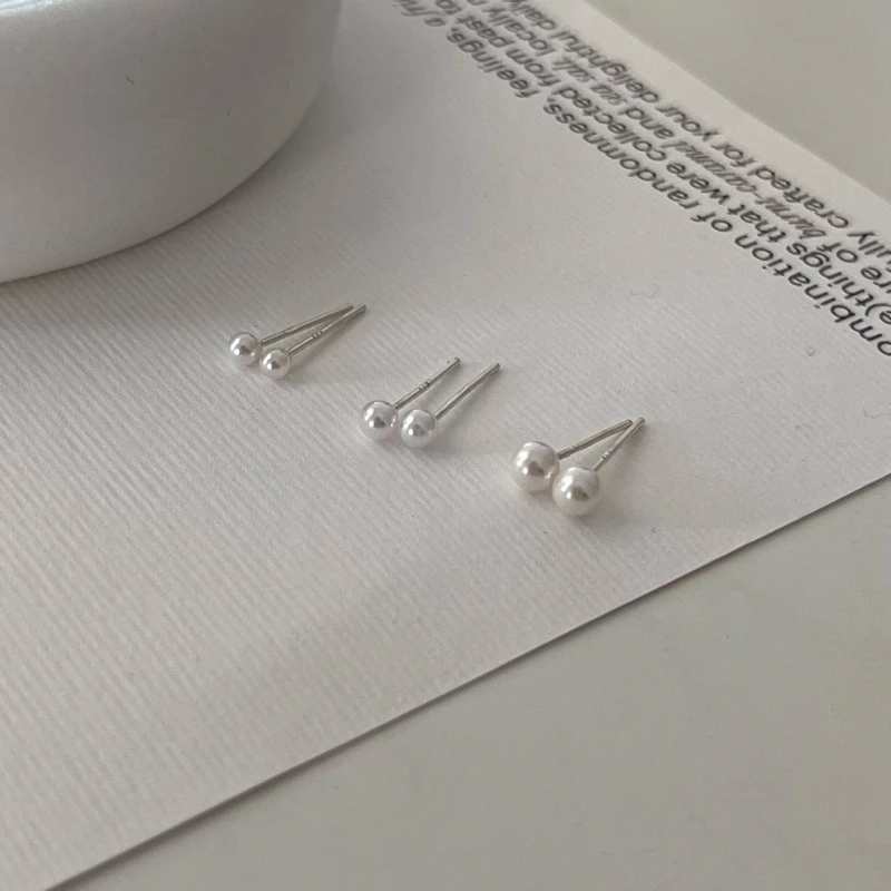 A.piece ต่างหูมุกเงินแท้ [all silver 925] Basic Pearl