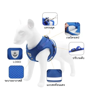 AL-122 เสื้อรัดอกหมา สุนัข สายจูงแมว สายจูงสัตว์เลี้ยง สายรัดอก ผ้าระบายอากาศ 🔥 พร้อมส่ง 🔥