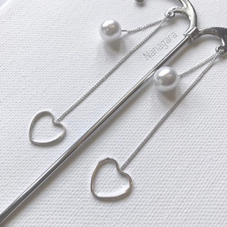 Heart earringa with pearl