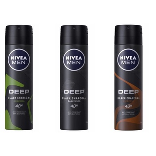 NIVEA MEN SPARY DEEP BLACK CHARCOAL นีเวียเมน สเปรย์ 150 มล.