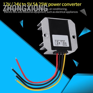 Zhongxiong Dc-Dc 12V / 24V To 5V 5A 25W โมดูลแปลงแรงดันไฟฟ้าสําหรับรถยนต์ยานพาหนะ