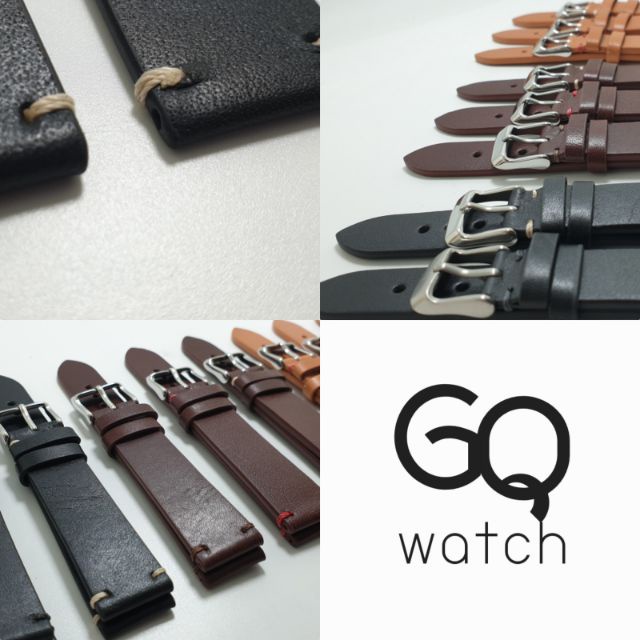 สายนาฬิกา อุปกรณ์เสริมนาฬิกา GQ watch สายนาฬิกา หนังแท้ หนังทั้งเส้น สายสไตล์ Vintage wristwatch strap genuine leather