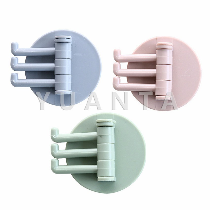 Jexunia ตะขอ """ 3 แฉก """ ติดผนังแบบโดยไม่ต้องเจาะผนัง Rotating hook for 1pc