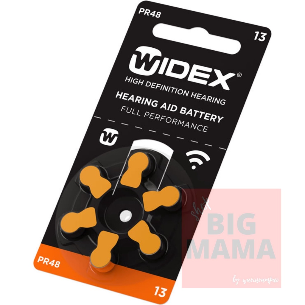 Widex A13 Pr48 ถ่านเครื่องช่วยฟัง เบอร์13 สีส้ม HearingAidBattery Size 13 (PR48)