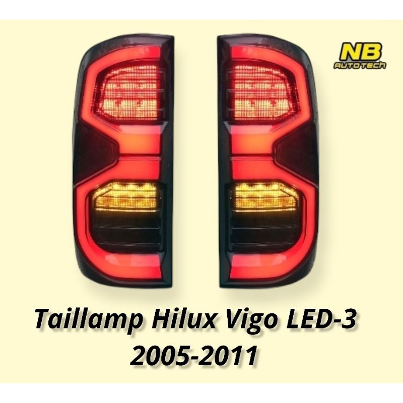 ไฟท้าย vigo vigo smartcab vigo champ LED ลาย revo 2020 เลข3 ไฟท้ายแต่ง led vigo taillamp hilux vigo 