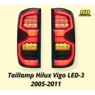 ไฟท้าย vigo vigo smartcab vigo champ LED ลาย revo 2020 เลข3 ไฟท้ายแต่ง led vigo taillamp hilux vigo led ปี2005-2012