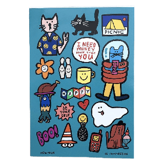 (Nyyydesign) Boo! Sticker Waterproof Size A5 สติกเกอร์ กันน้ำ ไดคัทเเล้วลอกเเปะได้เลย ลอกไม่ทิ้งคราบกาว