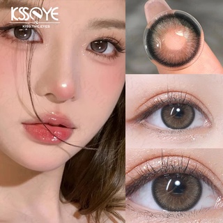 Ksseye คอนแทคเลนส์ 14.5 มม. สีเทา สีดํา น่ารัก 1 คู่