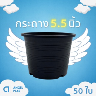 กระถางต้นไม้ กระถาง กระถางต้นไม้พลาสติก 5 นิ้ว 5.5 นิ้ว 5.7 นิ้ว 6 นิ้ว ราคาส่ง 50 ใบ