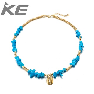 Jewelry Popular Alloy Beads Blue Gravel Shell Necklace Necklace Women for girls for women low