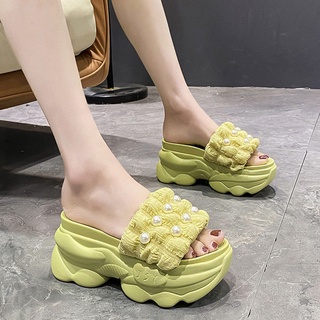 🔥รองเท้าส้นตึก Nacre Sandals สูง9cm. Size 34-39💕 รองเท้าแตะรองเท้าแพลตฟอร์มแฟชั่นสตรี