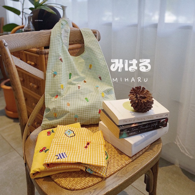 Miharu 🏖SHOPPING BAG ถุงผ้าปักลาย ขนาด 12x21 นิ้ว