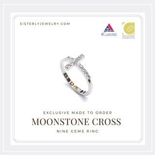 [SISTERLY] แหวนนพเก้าตามพื้นดวง :: รุ่น Moonstone Cross