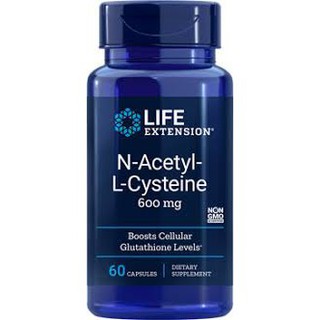 มั่นใจ!! ของแท้!!  NAC 600มก. Life Extension, N-Acetyl-L-Cysteine, 60 Vegetarian Capsules ผิวขาวใส ล้างพิษตับ NTK